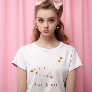 Modern Zodiac Sign Gold Capricorn Element Earth T-shirt