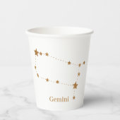 Modern Zodiac Sign Gold Gemini | Element Air Papieren Bekers (Voorkant)