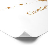 Modern Zodiac Sign Gold Gemini | Element Air Poster (Hoek)
