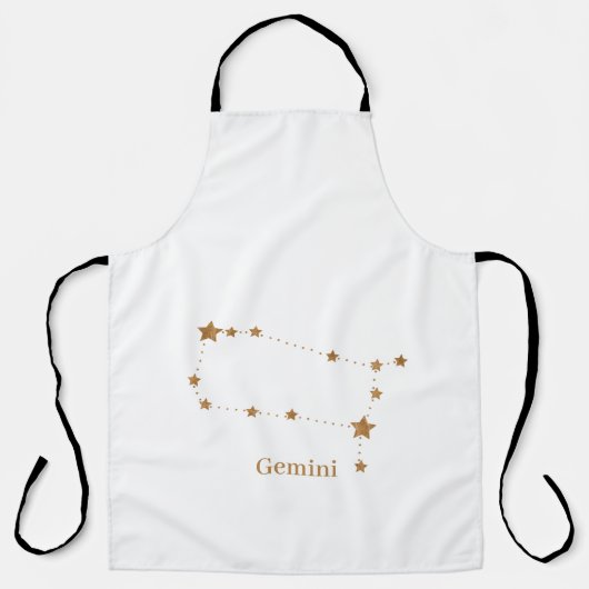 Modern Zodiac Sign Gold Gemini | Element Air Schort (Voorkant)