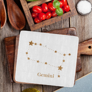 Modern Zodiac Sign Gold Gemini Element Air Snijplank