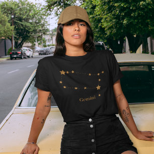 Modern Zodiac Sign Gold Gemini Element Air T-shirt