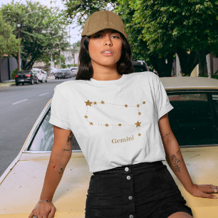Modern Zodiac Sign Gold Gemini Element Air T-shirt