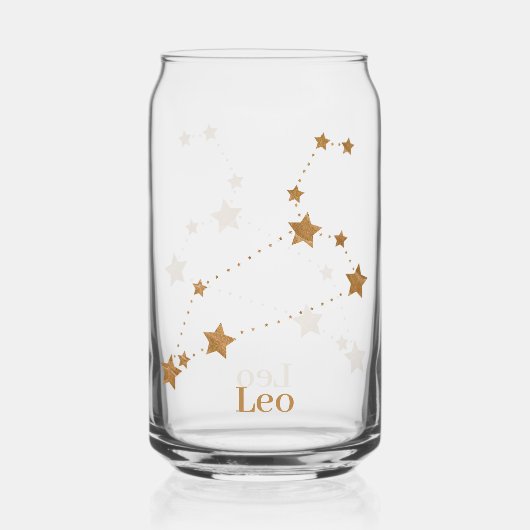 Modern Zodiac Sign Gold Leo | Element Fire Blikvorm Glas (Voorkant)