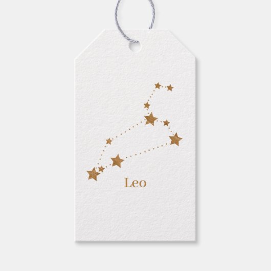 Modern Zodiac Sign Gold Leo | Element Fire Cadeaulabel (Voorkant)