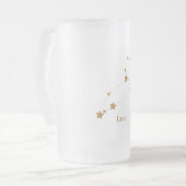 Modern Zodiac Sign Gold Leo | Element Fire Matglas Bierpul (Voorkant links)