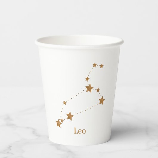 Modern Zodiac Sign Gold Leo | Element Fire Papieren Bekers (Achterkant)
