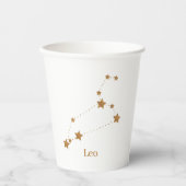 Modern Zodiac Sign Gold Leo | Element Fire Papieren Bekers (Voorkant)
