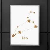 Modern Zodiac Sign Gold Leo | Element Fire Poster