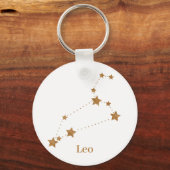Modern Zodiac Sign Gold Leo | Element Fire Sleutelhanger (Voorkant)
