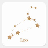 Modern Zodiac Sign Gold Leo | Element Fire Vierkante Sticker (Voorkant)