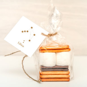 Modern Zodiac Sign Gold Libra Element Air Bedankjes Labels