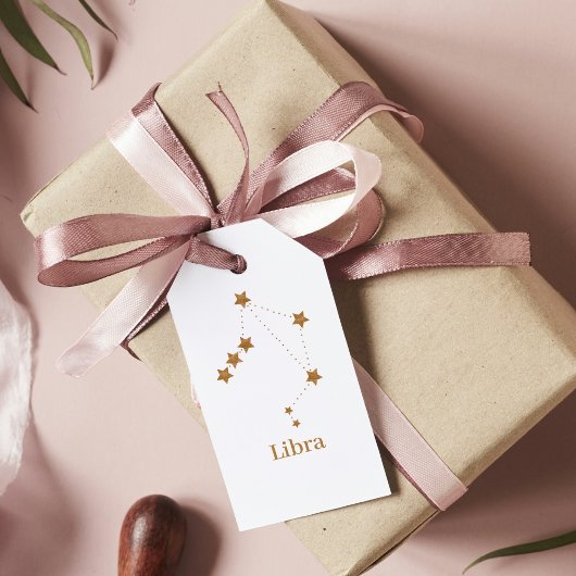 Modern Zodiac Sign Gold Libra | Element Air Cadeaulabel