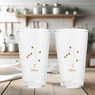 Modern Zodiac Sign Gold Libra   Element Air Glas