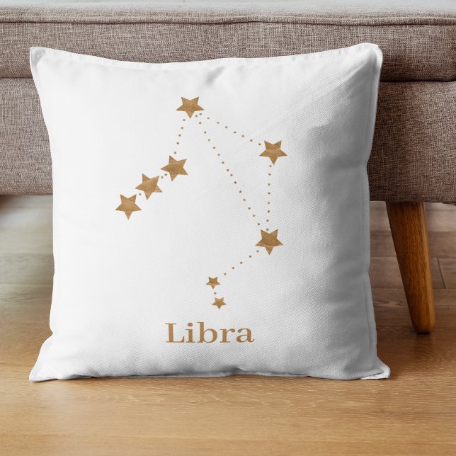Modern Zodiac Sign Gold Libra | Element Air Kussen (Creator heeft geüpload)