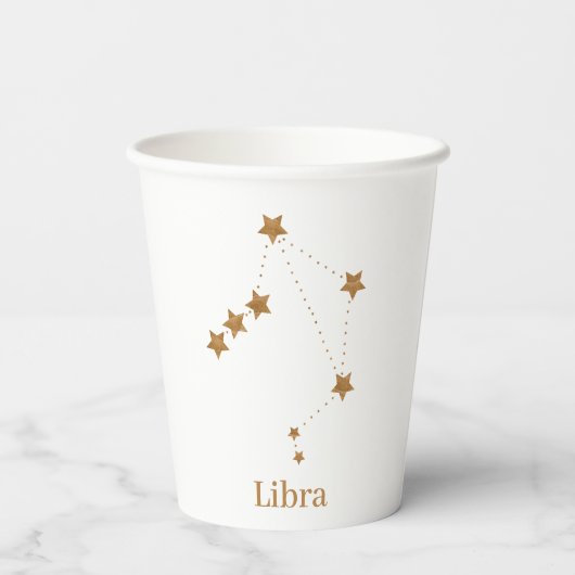 Modern Zodiac Sign Gold Libra | Element Air Papieren Bekers (Achterkant)