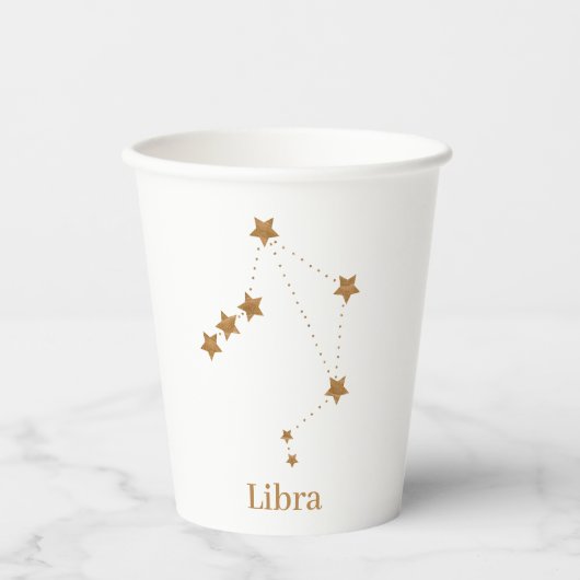 Modern Zodiac Sign Gold Libra | Element Air Papieren Bekers (Voorkant)