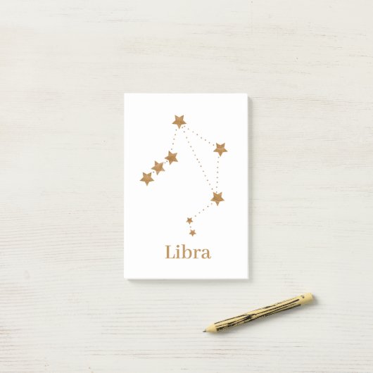 Modern Zodiac Sign Gold Libra | Element Air Post-it® Notes (Op bureau)