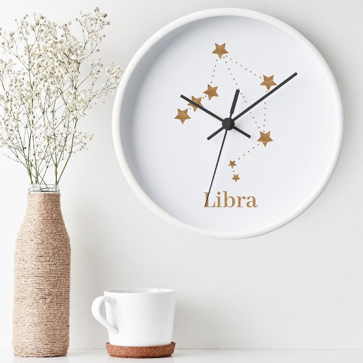 Modern Zodiac Sign Gold Libra | Element Air Ronde Klok