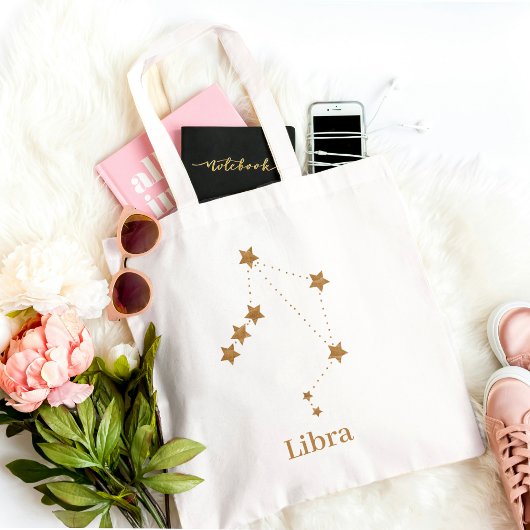 Modern Zodiac Sign Gold Libra | Element Air Tote Bag