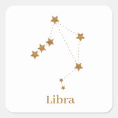 Modern Zodiac Sign Gold Libra | Element Air Vierkante Sticker (Voorkant)
