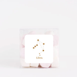 Modern Zodiac Sign Gold Libra   Element Air Vierkante Sticker