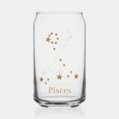 Modern Zodiac Sign Gold Pisces | Element Water Blikvorm Glas (Achterkant)