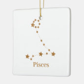 Modern Zodiac Sign Gold Pisces | Element Water Keramisch Ornament (Links)