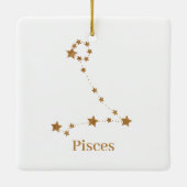 Modern Zodiac Sign Gold Pisces | Element Water Keramisch Ornament (Achterkant)
