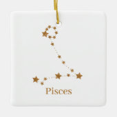 Modern Zodiac Sign Gold Pisces | Element Water Keramisch Ornament (Voorkant)