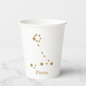 Modern Zodiac Sign Gold Pisces | Element Water Papieren Bekers (Voorkant)