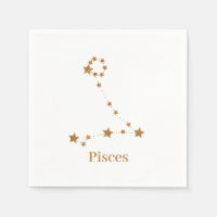 Modern Zodiac Sign Gold Pisces | Element Water