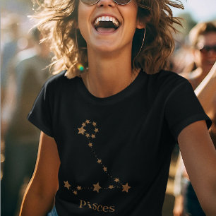 Modern Zodiac Sign Gold Pisces Element Water T-shirt