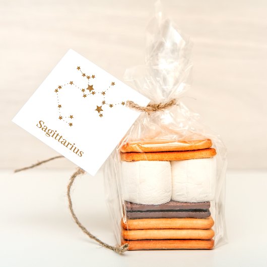 Modern Zodiac Sign Gold Sagittarius | Element Fire Bedankjes Labels
