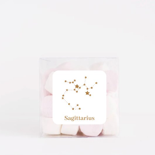 Modern Zodiac Sign Gold Sagittarius | Element Fire Vierkante Sticker