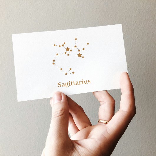 Modern Zodiac Sign Gold Sagittarius | Element Fire Visitekaartje