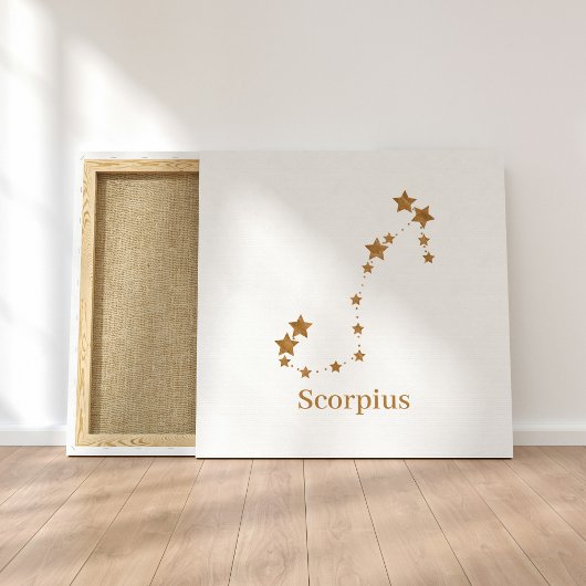 Modern Zodiac Sign Gold Scorpius | Element Water Canvas Afdruk