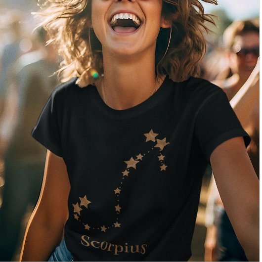 Modern Zodiac Sign Gold Scorpius | Element Water T-shirt