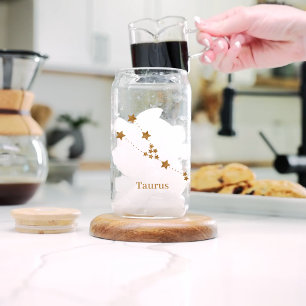Modern Zodiac Sign Gold Taurus   Element Earth Blikvorm Glas