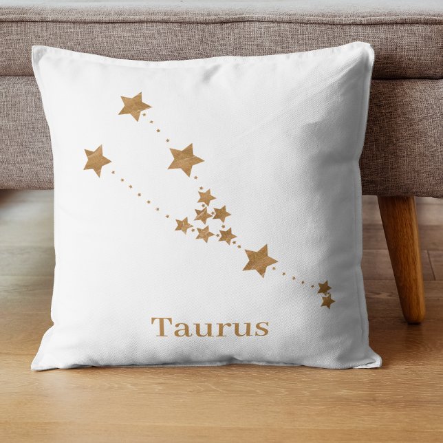 Modern Zodiac Sign Gold Taurus | Element Earth Kussen (Creator heeft geüpload)
