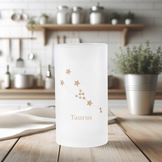 Modern Zodiac Sign Gold Taurus | Element Earth Matglas Bierpul