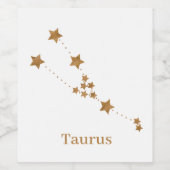 Modern Zodiac Sign Gold Taurus | Element Earth Wijn Etiket (Enkel label)