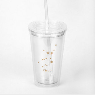 Modern Zodiac Sign Gold Virgo Element Earth Acryl Drinkbeker