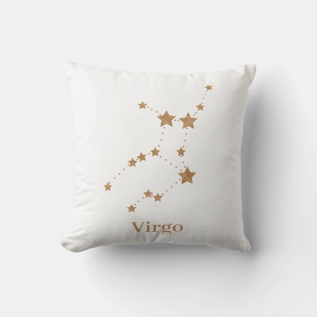 Modern Zodiac Sign Gold Virgo | Element Earth Buitenkussen (Voorkant)