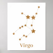 Modern Zodiac Sign Gold Virgo | Element Earth Poster (Voorkant)