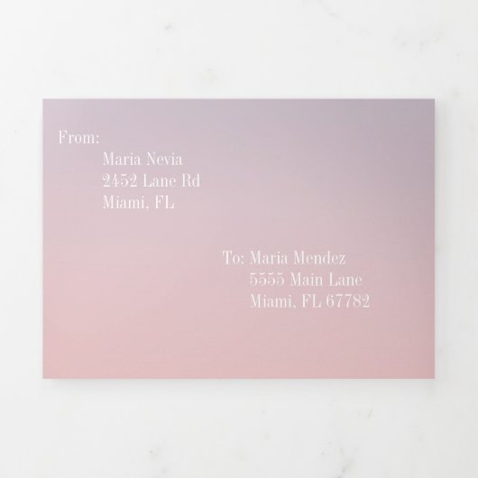 Modern zoet 16 pastel ombre twee tonen drieluik uitnodiging (Cover)