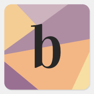 Modern Zonsopgang Monogram Vet Beginletter Vierkante Sticker