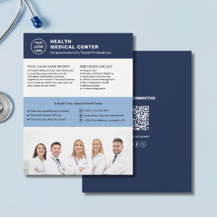 Modern Zorgkliniek Dokter Template Logo QR Flyer