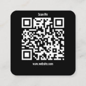 Modern zwart aangepast logo en QR-code Vierkante Visitekaartje (Achterkant)