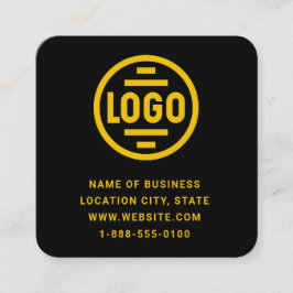 Modern zwart aangepast logo en QR-code vierkante z Visitekaartje